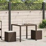 vidaXL Scaune de grădină cu perne 2 buc Maro 40x40x43 cm Poly Ratan vidaXL Scaune de grădină cu perne 2 buc Maro 40x40x43 cm Poly Ratan