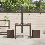 vidaXL Scaune de grădină cu perne 2 buc Maro 40x40x43 cm Poly Ratan vidaXL Scaune de grădină cu perne 2 buc Maro 40x40x43 cm Poly Ratan