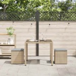 vidaXL Scaune de grădină cu perne 2 buc Bej 40x40x43 cm Poly Ratan vidaXL Scaune de grădină cu perne 2 buc Bej 40x40x43 cm Poly Ratan
