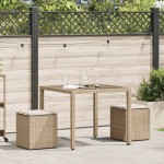 vidaXL Scaune de grădină cu perne 2 buc Bej 40x40x43 cm Poly Ratan vidaXL Scaune de grădină cu perne 2 buc Bej 40x40x43 cm Poly Ratan