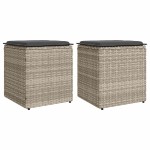vidaXL Scaune de grădină cu perne 2 buc Gri deschis Poly Ratan vidaXL Scaune de grădină cu perne 2 buc Gri deschis Poly Ratan