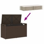 vidaXL Bancă de depozitare în aer liber cu pernă maro 100cm polirattan vidaXL Bancă de depozitare în aer liber cu pernă maro 100cm polirattan