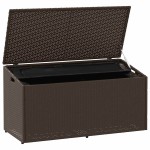 vidaXL Cutie de depozitare de grădină maro 110x50x58 cm polirattan