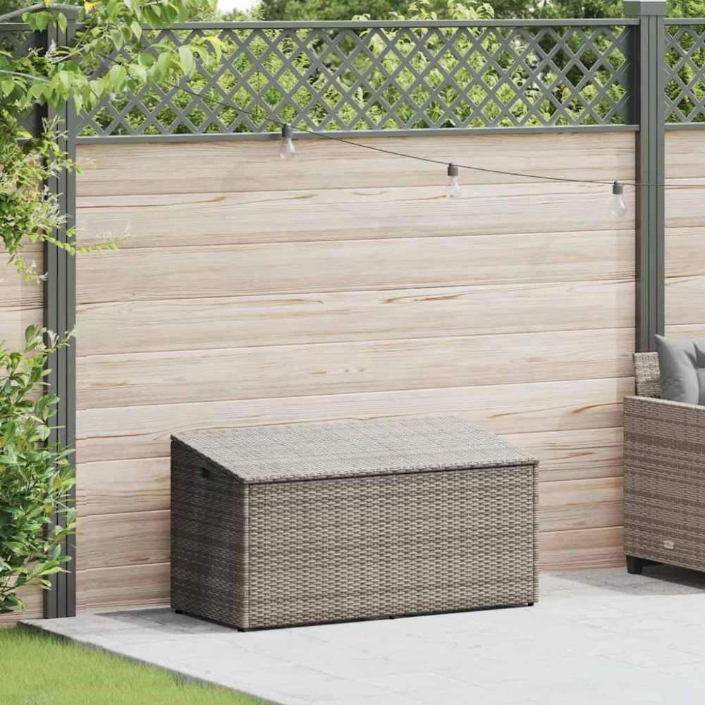 vidaXL Cutie de depozitare de grădină gri 110x50x58 cm polirattan