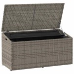 vidaXL Cutie de depozitare de grădină gri 110x50x58 cm polirattan vidaXL Cutie de depozitare de grădină gri 110x50x58 cm polirattan