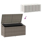 vidaXL Cutie de depozitare de grădină gri 110x50x58 cm polirattan vidaXL Cutie de depozitare de grădină gri 110x50x58 cm polirattan