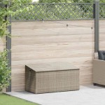 vidaXL Cutie de depozitare grădină gri deschis 110x50x58 cm polirattan