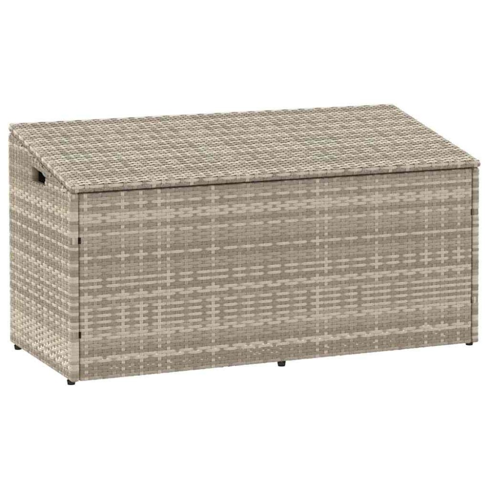 vidaXL Cutie de depozitare grădină gri deschis 110x50x58 cm polirattan