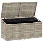 vidaXL Cutie de depozitare grădină gri deschis 110x50x58 cm polirattan
