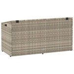 vidaXL Cutie de depozitare grădină gri deschis 110x50x58 cm polirattan