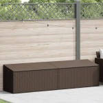 vidaXL Cutie de depozitare de grădină maro 220x50x58 cm Poly Ratan vidaXL Cutie de depozitare de grădină maro 220x50x58 cm Poly Ratan