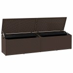 vidaXL Cutie de depozitare de grădină maro 220x50x58 cm Poly Ratan vidaXL Cutie de depozitare de grădină maro 220x50x58 cm Poly Ratan