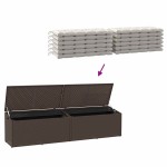 vidaXL Cutie de depozitare de grădină maro 220x50x58 cm Poly Ratan vidaXL Cutie de depozitare de grădină maro 220x50x58 cm Poly Ratan