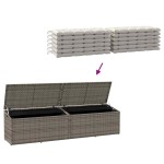 vidaXL Cutie de depozitare de grădină gri 220x50x58 cm Poly Ratan vidaXL Cutie de depozitare de grădină gri 220x50x58 cm Poly Ratan