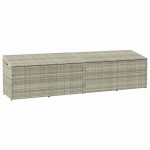 vidaXL Cutie de depozitare grădină gri deschis 220x50x58 cm Poly Ratan vidaXL Cutie de depozitare grădină gri deschis 220x50x58 cm Poly Ratan