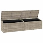 vidaXL Cutie de depozitare grădină gri deschis 220x50x58 cm Poly Ratan vidaXL Cutie de depozitare grădină gri deschis 220x50x58 cm Poly Ratan