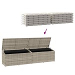 vidaXL Cutie de depozitare grădină gri deschis 220x50x58 cm Poly Ratan vidaXL Cutie de depozitare grădină gri deschis 220x50x58 cm Poly Ratan