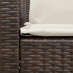 vidaXL Canapea de grădină cu 5 locuri cu perne din polirattan maro