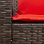 vidaXL Canapea de grădină cu 5 locuri cu perne din polirattan maro