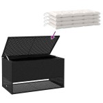 vidaXL Cutie de perne de exterior Negru 100x55x55,5 cm Poly Rattan vidaXL Cutie de perne de exterior Negru 100x55x55,5 cm Poly Rattan