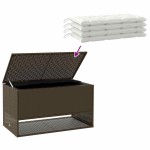 vidaXL Cutie de perne de exterior maro 100x55x55,5 cm Poly Rattan vidaXL Cutie de perne de exterior maro 100x55x55,5 cm Poly Rattan