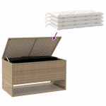 vidaXL Cutie de perne de exterior Bej 100x55x55,5 cm Poly Rattan vidaXL Cutie de perne de exterior Bej 100x55x55,5 cm Poly Rattan