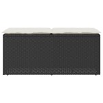 vidaXL Bancă de grădină cu pernă, negru, 110x50x58 cm, poliratan vidaXL Bancă de grădină cu pernă, negru, 110x50x58 cm, poliratan