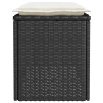 vidaXL Bancă de grădină cu pernă, negru, 110x50x58 cm, poliratan vidaXL Bancă de grădină cu pernă, negru, 110x50x58 cm, poliratan