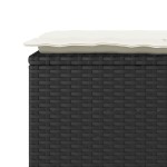 vidaXL Bancă de grădină cu pernă, negru, 110x50x58 cm, poliratan vidaXL Bancă de grădină cu pernă, negru, 110x50x58 cm, poliratan
