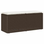 vidaXL Bancă de grădină cu pernă maro 110x40x44 cm polirattan vidaXL Bancă de grădină cu pernă maro 110x40x44 cm polirattan