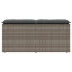 vidaXL Bancă de grădină cu pernă gri 110x40x44 cm polirattan