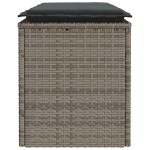 vidaXL Bancă de grădină cu pernă gri 110x40x44 cm polirattan