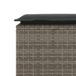 vidaXL Bancă de grădină cu pernă gri 110x40x44 cm polirattan