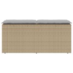 vidaXL Bancă de grădină cu pernă Bej 110x40x44 cm polirattan vidaXL Bancă de grădină cu pernă Bej 110x40x44 cm polirattan