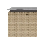 vidaXL Bancă de grădină cu pernă Bej 110x40x44 cm polirattan vidaXL Bancă de grădină cu pernă Bej 110x40x44 cm polirattan