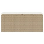 vidaXL Bancă de grădină cu pernă Bej 110x40x44 cm polirattan vidaXL Bancă de grădină cu pernă Bej 110x40x44 cm polirattan