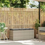 vidaXL Bancă de grădină cu pernă Gri deschis 110x40x44 cm Poly Ratan vidaXL Bancă de grădină cu pernă Gri deschis 110x40x44 cm Poly Ratan