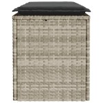 vidaXL Bancă de grădină cu pernă Gri deschis 110x40x44 cm Poly Ratan vidaXL Bancă de grădină cu pernă Gri deschis 110x40x44 cm Poly Ratan