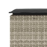 vidaXL Bancă de grădină cu pernă Gri deschis 110x40x44 cm Poly Ratan vidaXL Bancă de grădină cu pernă Gri deschis 110x40x44 cm Poly Ratan