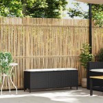 vidaXL Bancă de grădină cu pernă neagră 110x30x40,5 cm Poly Rattan vidaXL Bancă de grădină cu pernă neagră 110x30x40,5 cm Poly Rattan