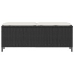 vidaXL Bancă de grădină cu pernă neagră 110x30x40,5 cm Poly Rattan vidaXL Bancă de grădină cu pernă neagră 110x30x40,5 cm Poly Rattan