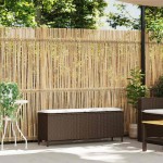 vidaXL Bancă de grădină cu pernă, maro,110x30x40,5 cm, poliratan vidaXL Bancă de grădină cu pernă, maro,110x30x40,5 cm, poliratan