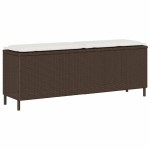 vidaXL Bancă de grădină cu pernă, maro,110x30x40,5 cm, poliratan vidaXL Bancă de grădină cu pernă, maro,110x30x40,5 cm, poliratan