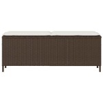 vidaXL Bancă de grădină cu pernă, maro,110x30x40,5 cm, poliratan vidaXL Bancă de grădină cu pernă, maro,110x30x40,5 cm, poliratan