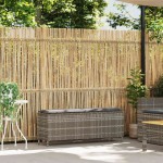 vidaXL Bancă de grădină cu pernă, gri, 110x30x40,5 cm, poliratan vidaXL Bancă de grădină cu pernă, gri, 110x30x40,5 cm, poliratan
