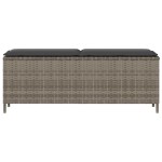 vidaXL Bancă de grădină cu pernă, gri, 110x30x40,5 cm, poliratan vidaXL Bancă de grădină cu pernă, gri, 110x30x40,5 cm, poliratan