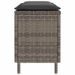 vidaXL Bancă de grădină cu pernă, gri, 110x30x40,5 cm, poliratan vidaXL Bancă de grădină cu pernă, gri, 110x30x40,5 cm, poliratan
