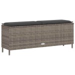 vidaXL Bancă de grădină cu pernă, gri, 110x30x40,5 cm, poliratan vidaXL Bancă de grădină cu pernă, gri, 110x30x40,5 cm, poliratan