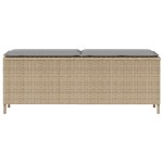 vidaXL Bancă de grădină cu pernă Bej 110x30x40,5 cm Poly Ratan vidaXL Bancă de grădină cu pernă Bej 110x30x40,5 cm Poly Ratan