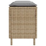 vidaXL Bancă de grădină cu pernă Bej 110x30x40,5 cm Poly Ratan vidaXL Bancă de grădină cu pernă Bej 110x30x40,5 cm Poly Ratan